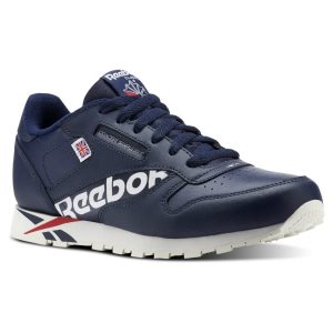 Reebok Classic Leather Turnschuhe Kinder - Navy/Weiß/Rot - DE 734-RFG